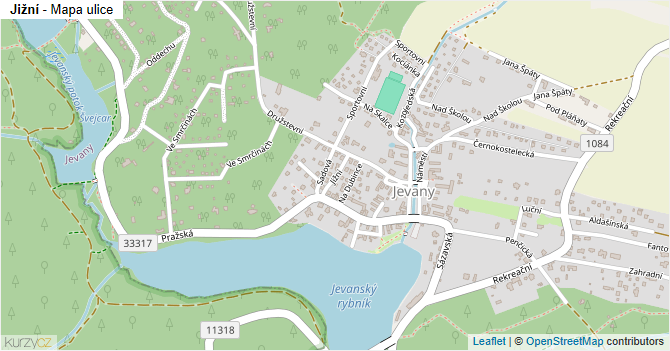 Jižní - mapa ulice