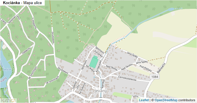 Kociánka - mapa ulice