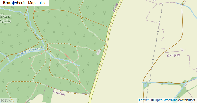 Konojedská - mapa ulice