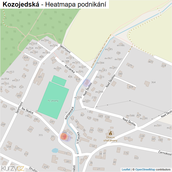 Mapa Kozojedská - Firmy v ulici.