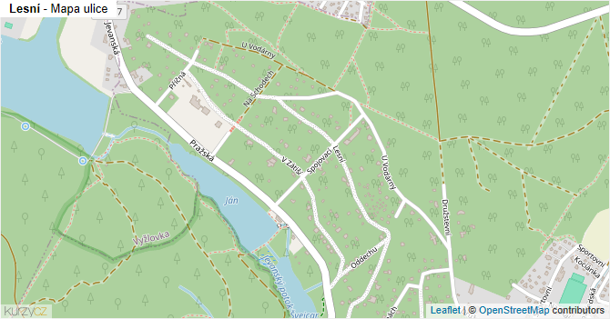 Lesní - mapa ulice