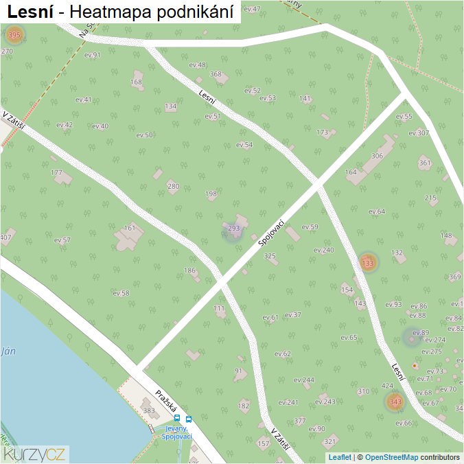 Mapa Lesní - Firmy v ulici.