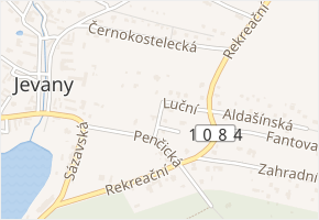 Luční v obci Jevany - mapa ulice