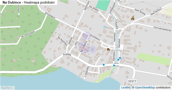 Na Dubince - mapa podnikání