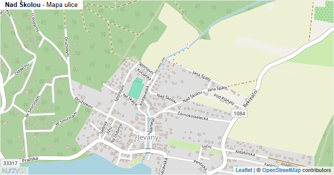 Nad Školou - mapa ulice