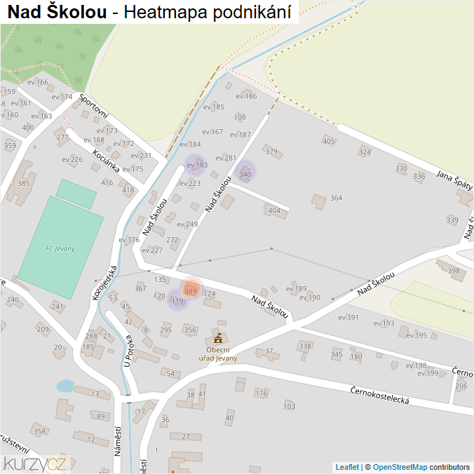 Mapa Nad Školou - Firmy v ulici.