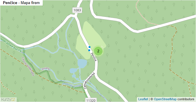 Penčice - mapa firem