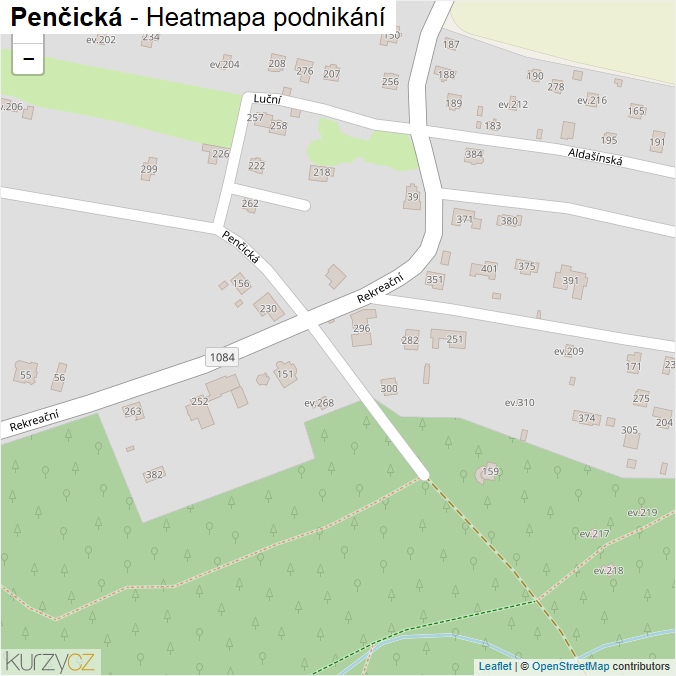 Mapa Penčická - Firmy v ulici.