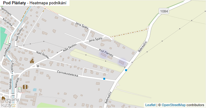 Pod Pláňaty - mapa podnikání