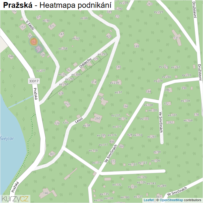Mapa Pražská - Firmy v ulici.