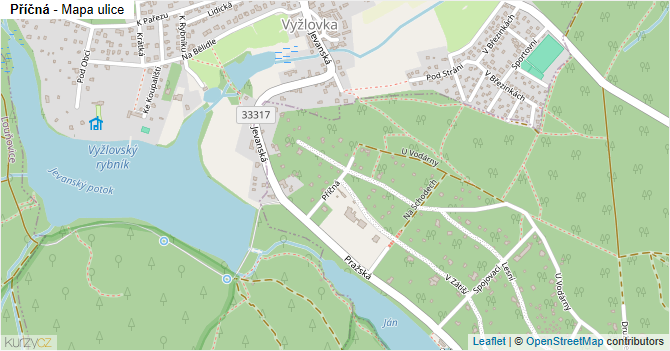 Příčná - mapa ulice