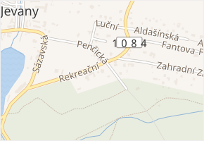 Rekreační v obci Jevany - mapa ulice