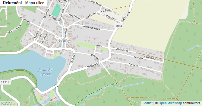 Rekreační - mapa ulice