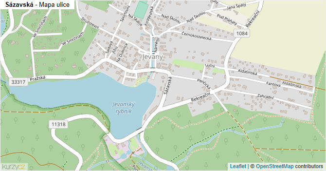 Sázavská - mapa ulice