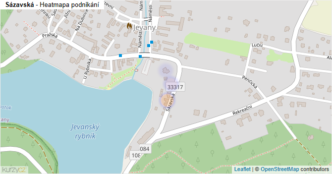 Sázavská - mapa podnikání