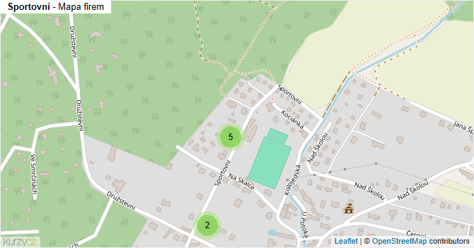 Sportovní - mapa firem