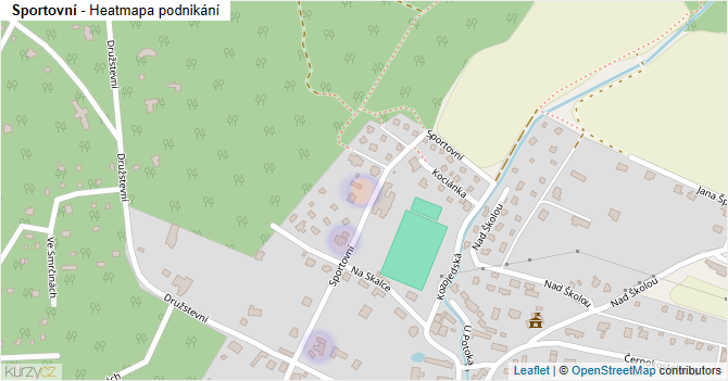 Sportovní - mapa podnikání