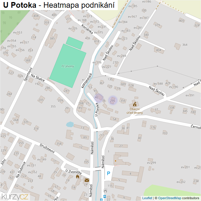 Mapa U Potoka - Firmy v ulici.