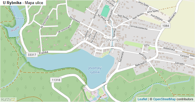 U Rybníka - mapa ulice