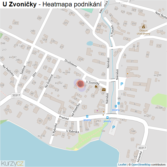 Mapa U Zvoničky - Firmy v ulici.