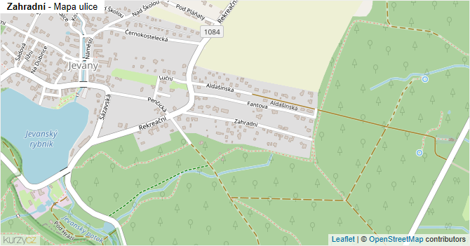 Zahradní - mapa ulice