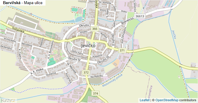 Barvířská - mapa ulice