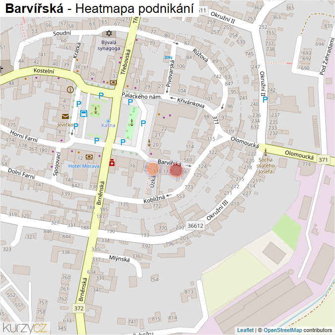 Mapa Barvířská - Firmy v ulici.
