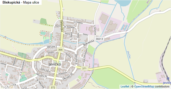 Biskupická - mapa ulice