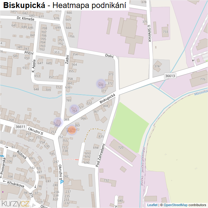 Mapa Biskupická - Firmy v ulici.