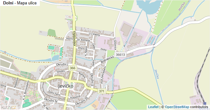 Dolní - mapa ulice