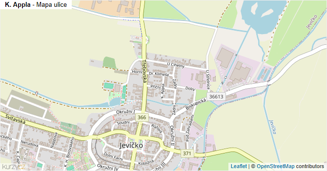 K. Appla - mapa ulice