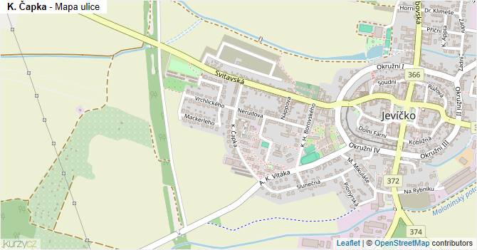 K. Čapka - mapa ulice