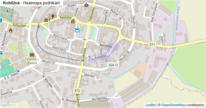 Kobližná - mapa podnikání