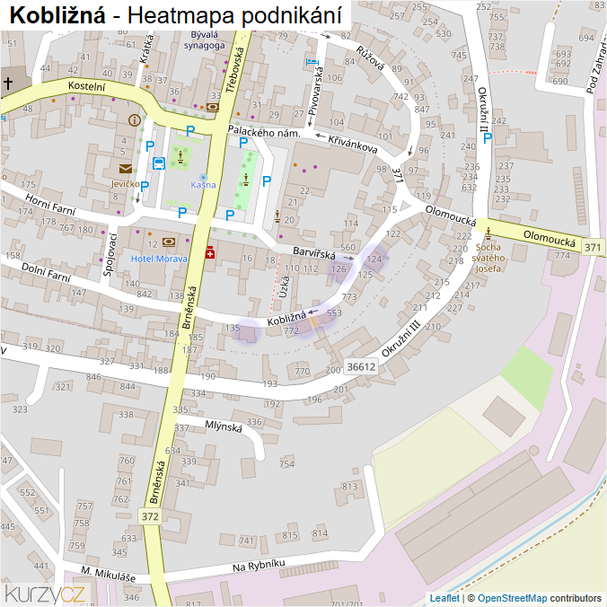 Mapa Kobližná - Firmy v ulici.