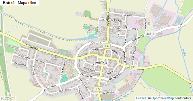 Krátká - mapa ulice