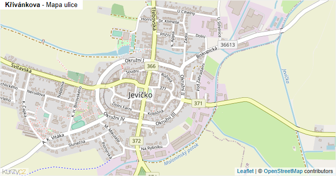 Křivánkova - mapa ulice