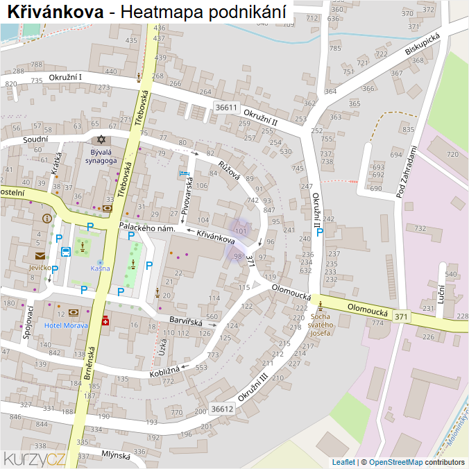 Mapa Křivánkova - Firmy v ulici.