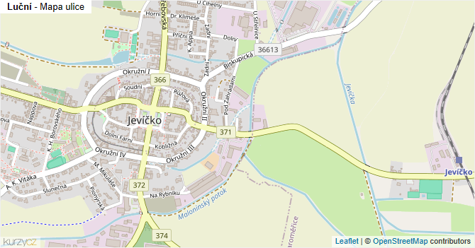 Luční - mapa ulice