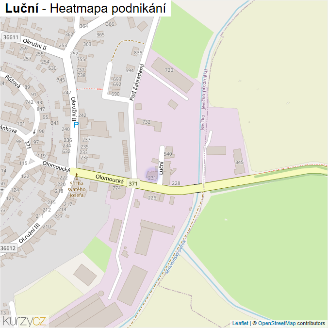 Mapa Luční - Firmy v ulici.