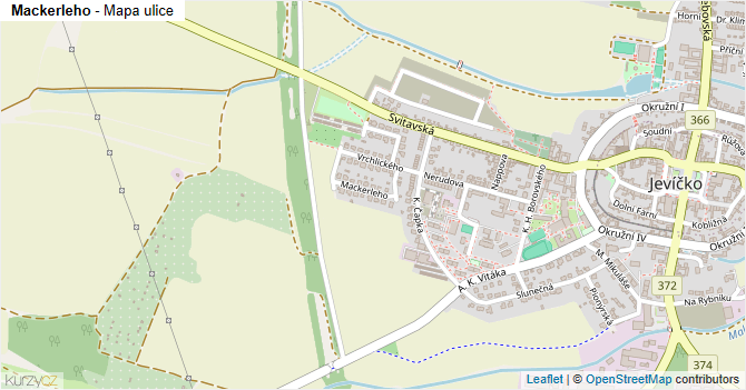 Mackerleho - mapa ulice