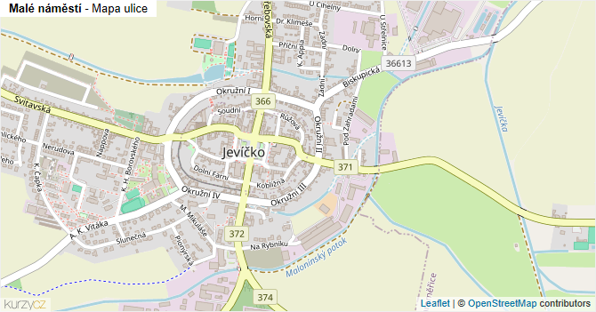Malé náměstí - mapa ulice