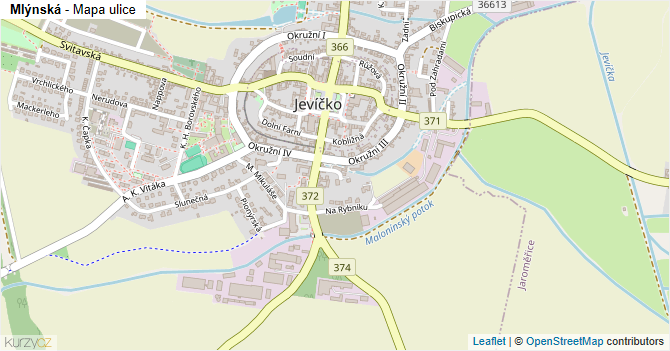 Mlýnská - mapa ulice