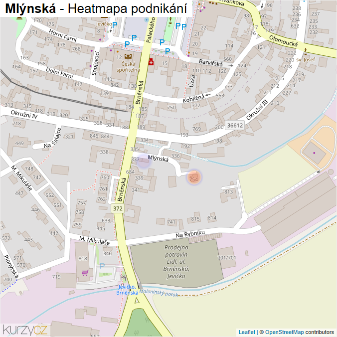 Mapa Mlýnská - Firmy v ulici.