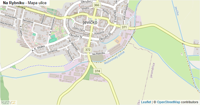 Na Rybníku - mapa ulice