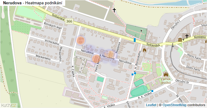 Nerudova - mapa podnikání