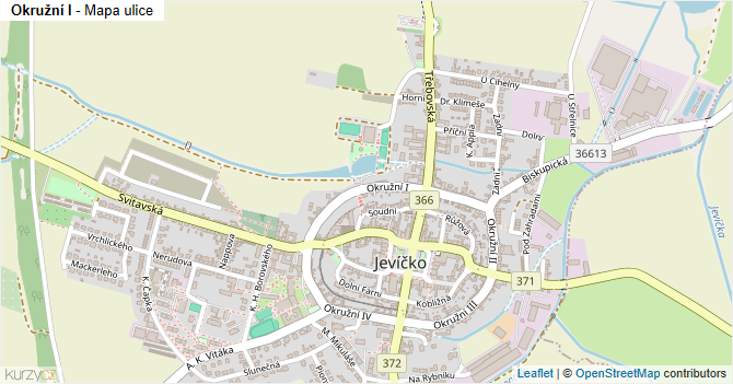 Okružní I - mapa ulice