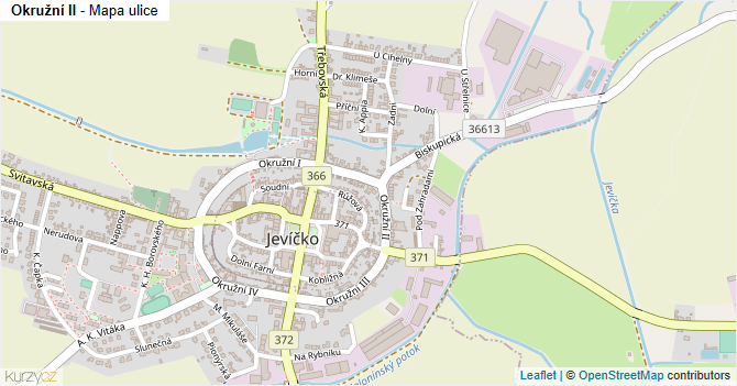 Okružní II - mapa ulice
