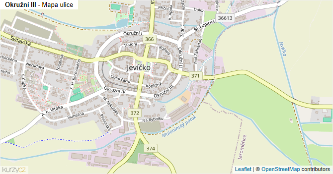 Okružní III - mapa ulice