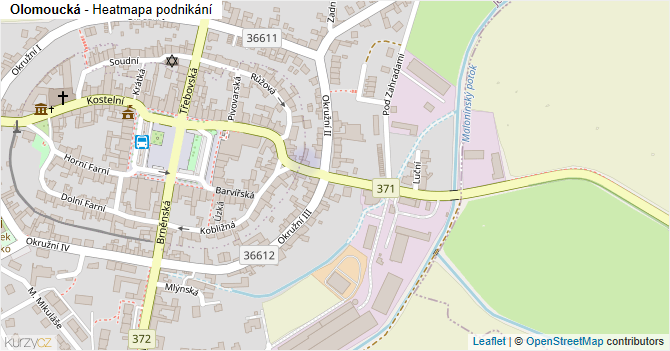 Olomoucká - mapa podnikání