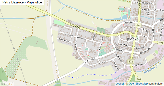 Petra Bezruče - mapa ulice